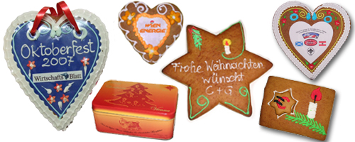 Sonderfertigungen aus Lebkuchen eigenes Logo und Verzierung