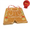 20cm Lebkuchen Lederhose verziert, Handschrift mit Wunschtext (max. 15 Zeichen) - A